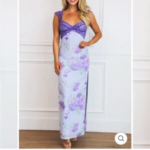 Purple Floral Maxi Dress